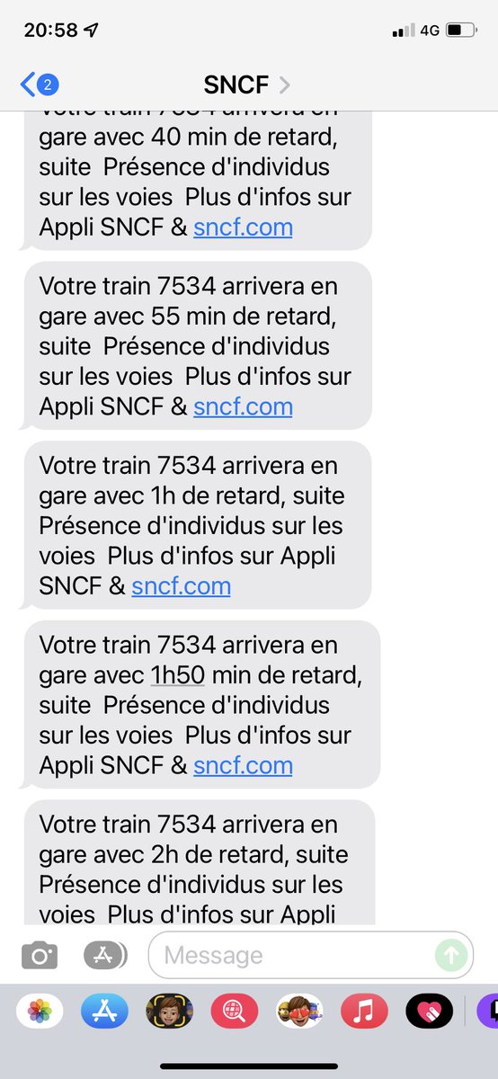 Sympa ce fil continu de mauvaises nouvelles de la <a href="/SNCF/">❌</a> … Avant le contrôleur passait dans les wagons pour donner des nouvelles et parler avec les voyageurs. Mais ça, c’était avant 😰😰😰