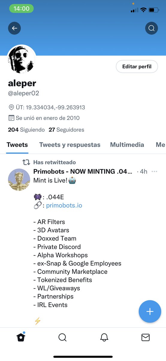 aleper02's tweet photo. @primobots ✅ https://t.co/hbSpYuaARX