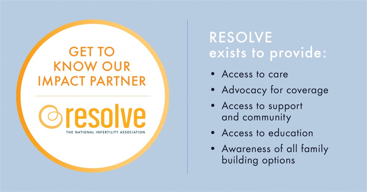 Get to know our partners at @RESOLVEOrg, a 501(c)(3) national patient advocacy organization focused on supporting those experiencing issues with fertility. Join RESOLVE for National Infertility Awareness Week from April 24-30. #NIAW2022