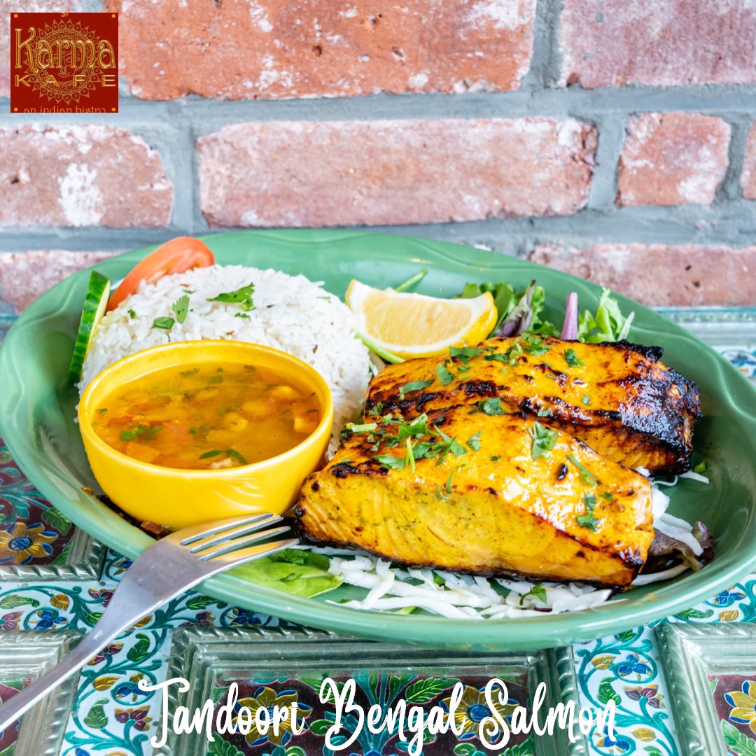 Tried our Tandoori Bengal Salmon yet? 
🍣 😋🍣 😋🍣
Fresh salmon fillets in a Bengal influenced, stone ground mustard marinade. Then grilled to perfection in our Tandoor ovens.

To order call 201.610.0900

#KarmaKafe #Hoboken #HobokenEats #BengalSalmon #IndianFood