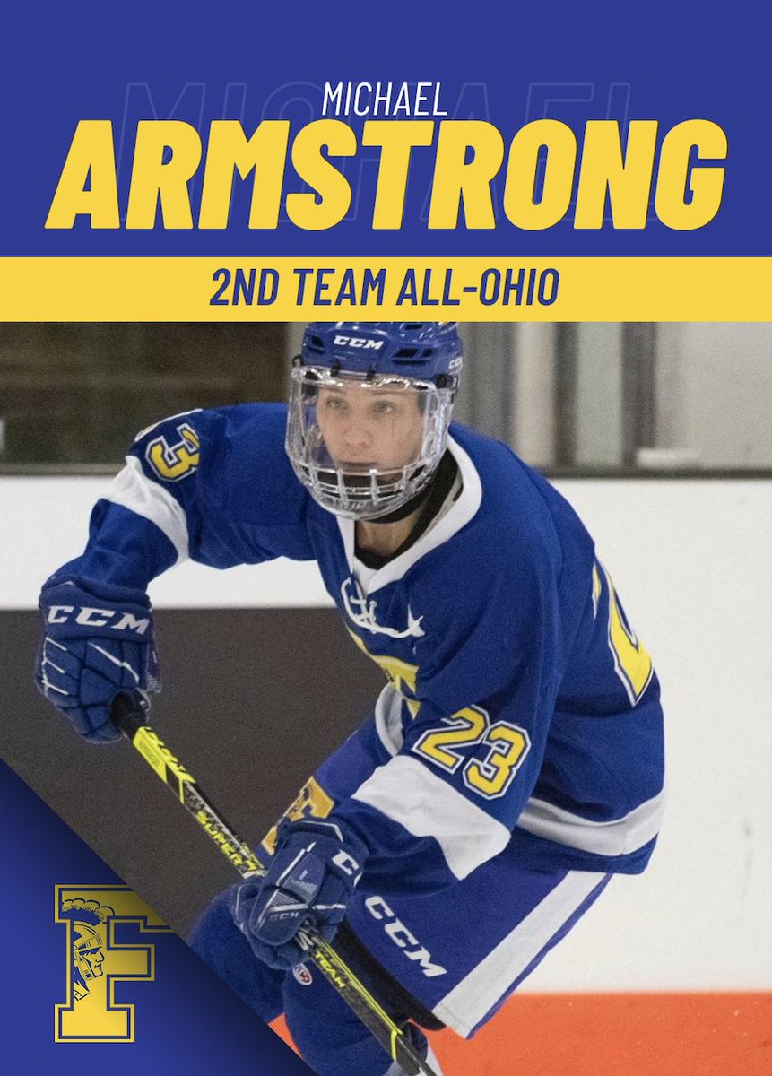 Congratulations to Trojan Hockey captain Michael Armstrong on earning this honor!  Truly a standout player on and off the ice.  We are proud of his accomplishments along with the rest of the hockey team this season!  🔵🟡 #TrojanTrue #theTrojanWay