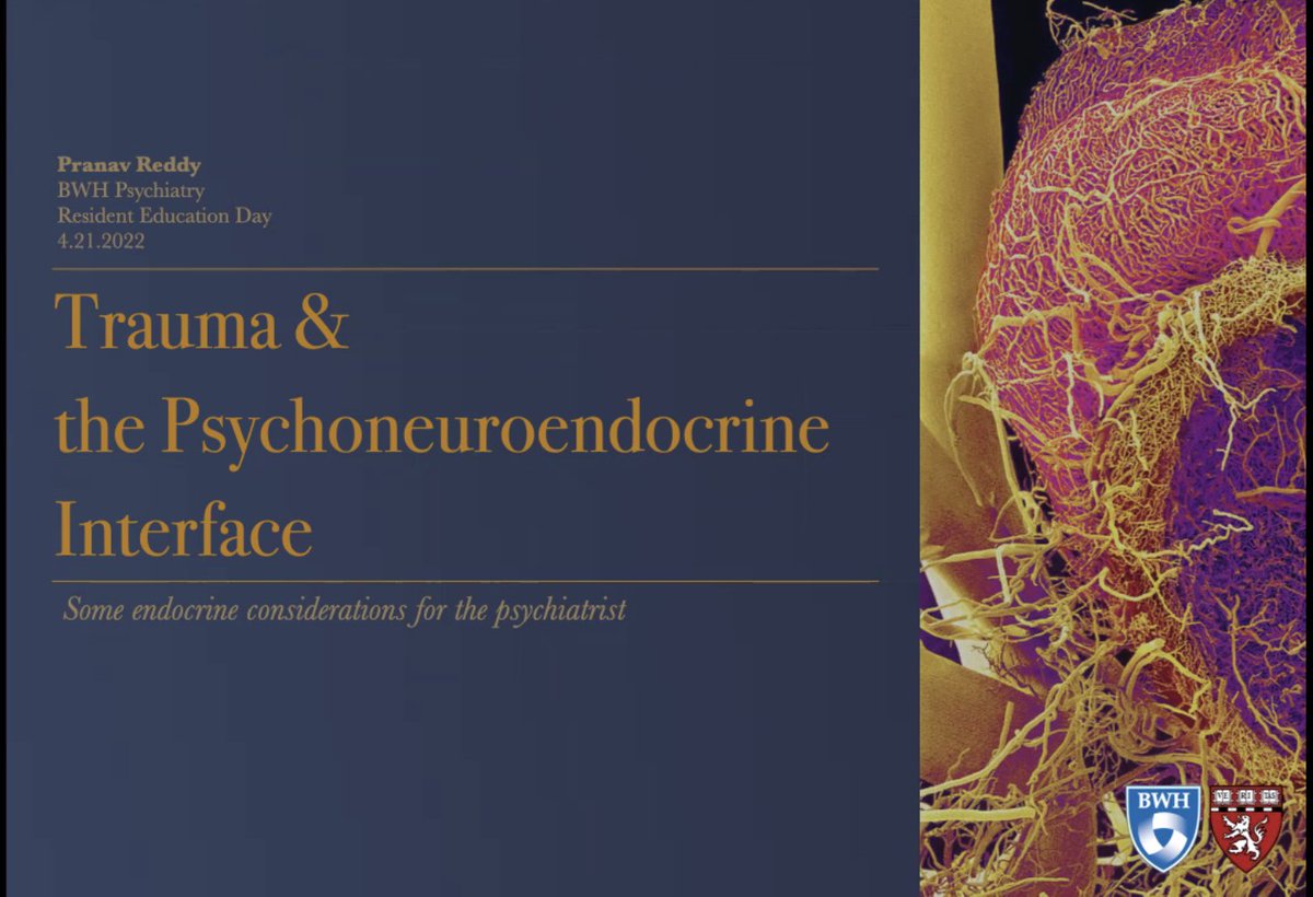 Brigham and Women’s Psychiatry Residents (@bwhpsyresidency) on Twitter photo PGY-2 Dr. Pranav Reddy (<a href="/born_reddy/">Pranav Reddy, MD, MPA 🌞🐘🗽</a>) is now presenting on Trauma and the Psychoneuroendocrine Interface! Dr. Reddy received his MPA at the Harvard Kennedy School studying crisis leadership, and completed several years of an OB/Gyn residency prior to starting psychiatry residency. PGY-2 Dr. Pranav Reddy (<a href="/born_reddy/">Pranav Reddy, MD, MPA 🌞🐘🗽</a>) is now presenting on Trauma and the Psychoneuroendocrine Interface! Dr. Reddy received his MPA at the Harvard Kennedy School studying crisis leadership, and completed several years of an OB/Gyn residency prior to starting psychiatry residency.