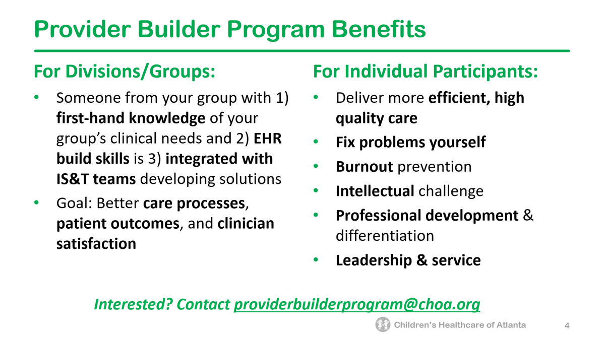 WayneLiangMD's tweet photo. Are you a @childrensatl attending, APP, resident/fellow interested in #EpicEHR #PhysicianBuilder Certification? Or do you know of one? 👀See 2 great opportunities below👇!

@evan_orenstein @FortenberryMD  @EmoryPediatrics @EmoryPedsRes @EmoryPedsICU @PedNroEmoryCHOA https://t.co/FU3bslduLh