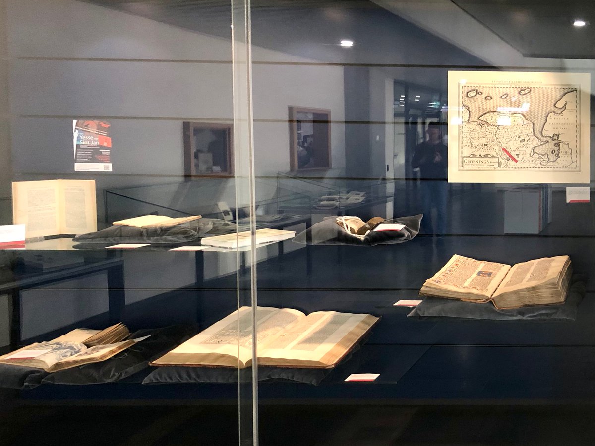 BijzCollecties's tweet photo. Nu bij ons te zien: een fysieke expositie met boeken en kaarten over/uit het verdwenen vrouwenklooster Yesse (#Haren) en andere kloosters in #Groningen, zoals #Aduard, #Selwerd en #Thesinge. Gratis! In het kader van de manifestatie Van Yesse naar Sint Jan.
https://t.co/2Iq1LlC0S2 https://t.co/VLE7ynpq8d