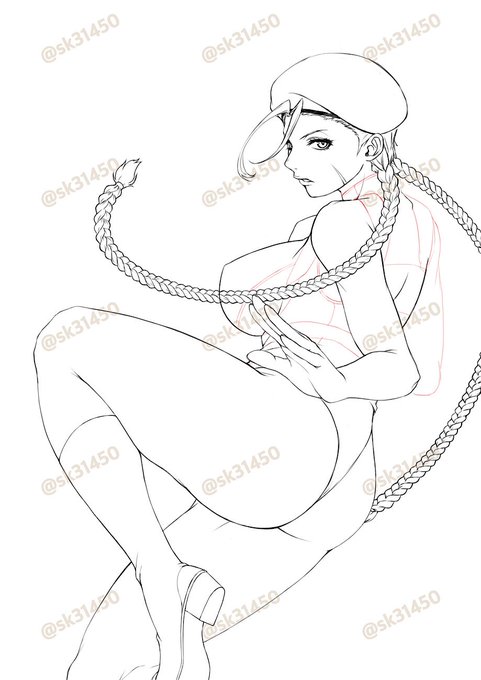 せっかくなのでボツったキャミィもあげときます。
お顔は結構好みの美人に描けてたんだけどなー。 