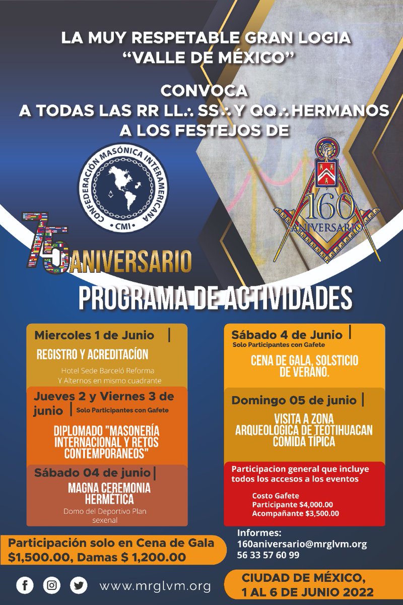 LogIgualdad105's tweet photo. 🇲🇽 La Muy Respetable Gran Logia Valle de México de AA∴ LL∴ y AA∴ MM∴, fraternalmente convoca. @MRGLValleMexico 🎩

#GranLogiaValledeMexico #Freemasonry #Masonería #México https://t.co/GdFPfmgLJz