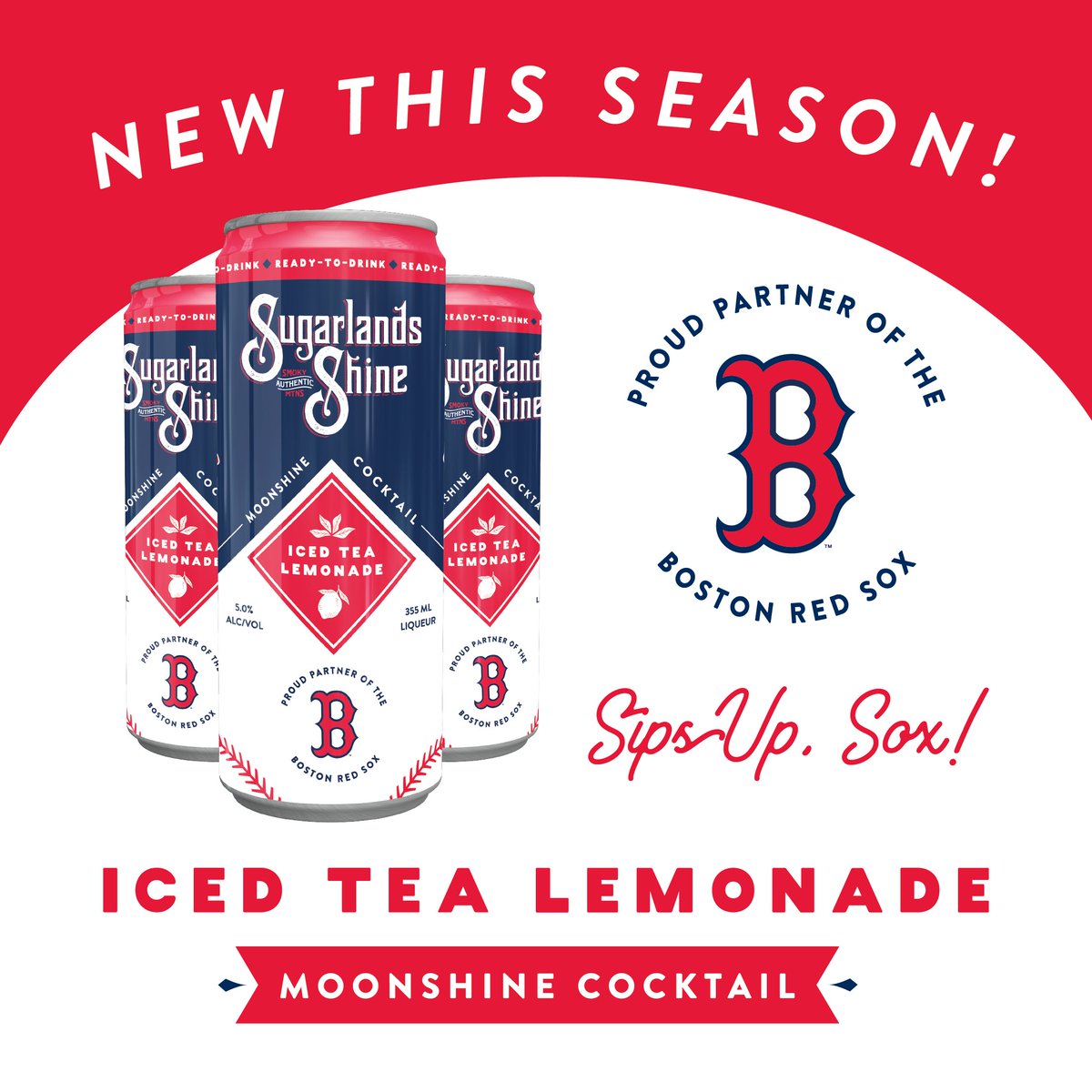 SBJ's tweet photo. The @RedSox have reached a multiyear sponsorship deal with @SugarlandsShine 🍋

As part of the partnership, Sugarlands is producing a co-branded Red Sox iced tea lemonade moonshine canned cocktail, unique to the New England market. 

(via @ErikBacharach) https://t.co/XvKZSXUQ0r