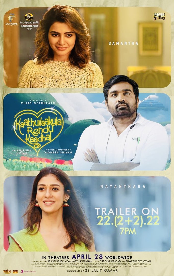 #KaathuvaakulaRenduKaadhal Trailer from tomorrow 7 PM 🎥 #KRKtrailer
