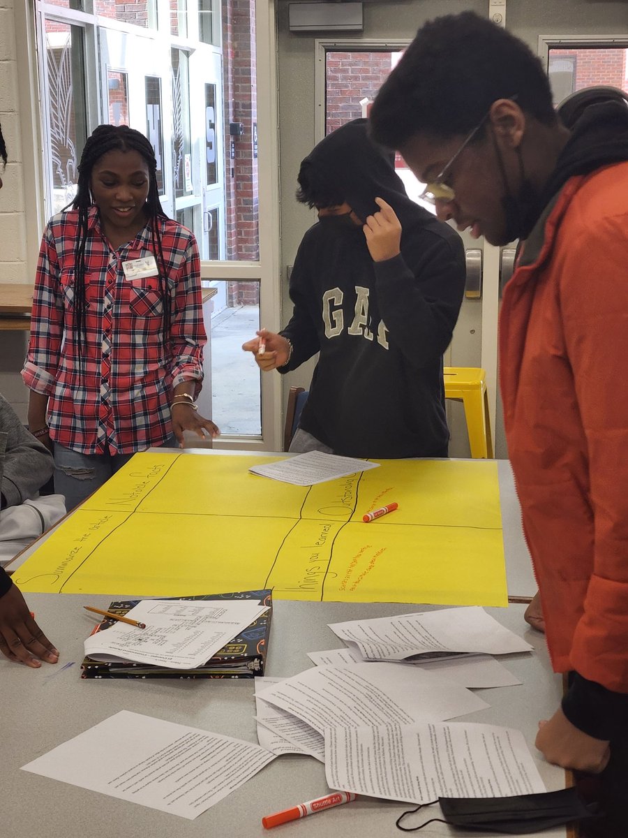 LGHS_MsLawrence's tweet photo. #ELHSSeniorTakeover "Ms. Logan" and "Mrs. Bowden" assisting Ss with our Article protocol while "Ms. Gloria" is removing some old boxes feom the media center !!  "Mr. Arnold" is completing some teacher observations #ELHSsoar @ELHS_HCS https://t.co/6cCQSbdJUM