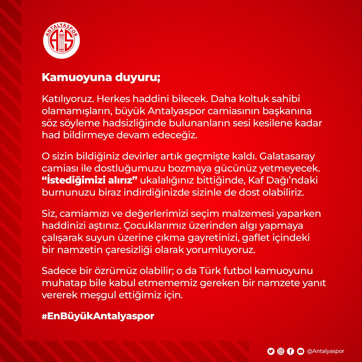 📌 Kamuoyuna duyurumuzdur!

🖇 antalyaspor.com.tr/tr/futbol-habe…
