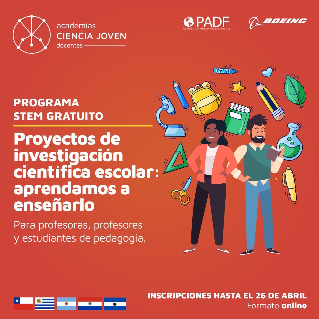 fcienciajoven's tweet photo. ¡Por fin! Muchas y muchos profes nos estuvieron preguntando por nuestras Academias enfocadas en docencia, así que acá les presentamos la primera del año.

Inscripción: https://t.co/qiQlUGjQyl https://t.co/hX9a0TBUwF