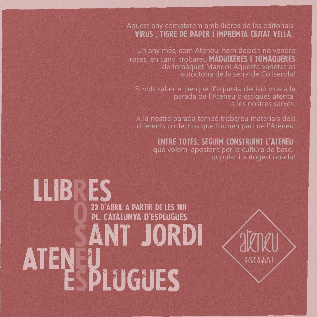 Per què no trobareu roses a la parada de l'Ateneu? Tot seguit, us expliquem què hi trobareu i què no. Fiiiiiiil: