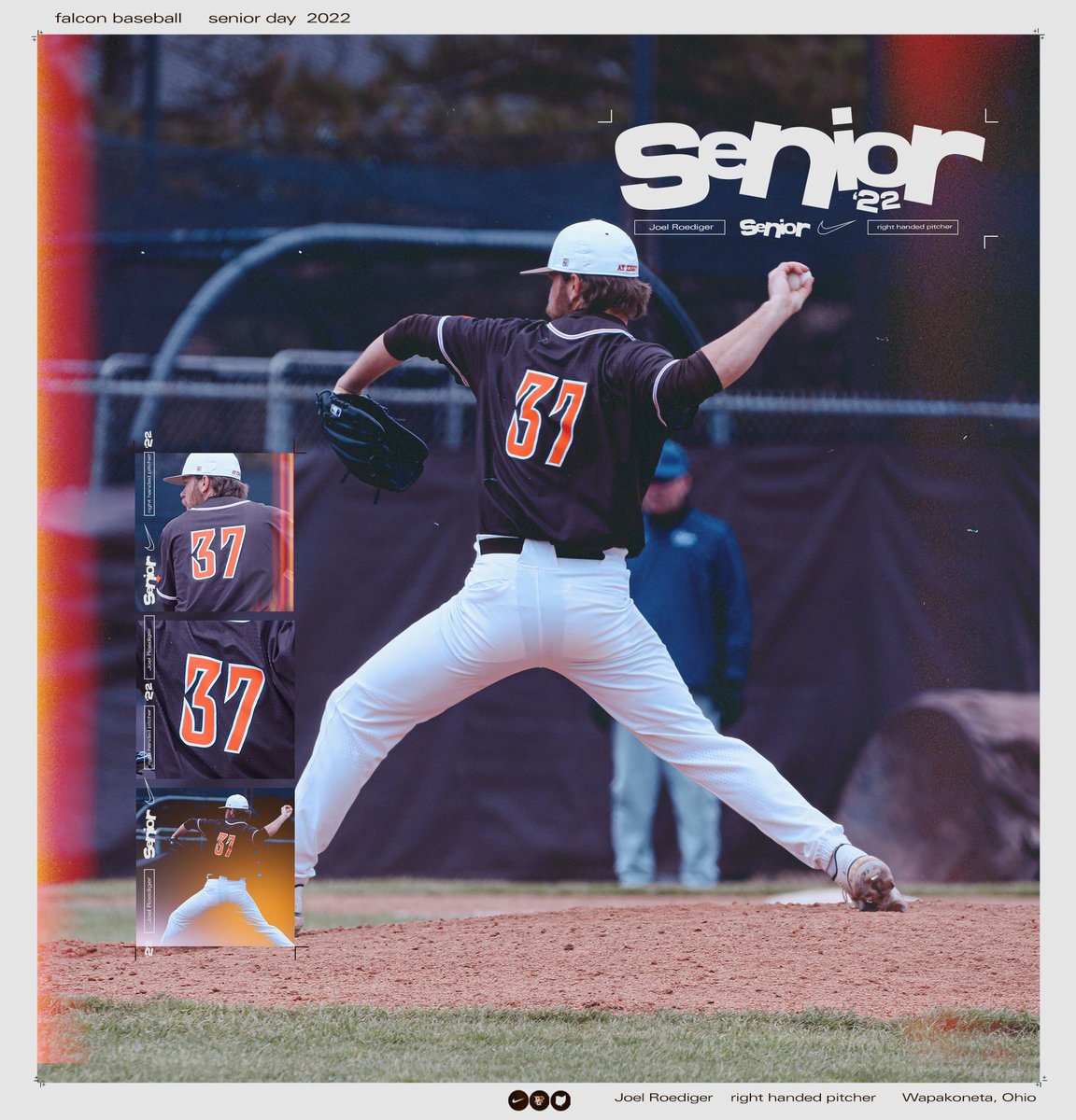 Our final senior to be recognized, <a href="/Jnasty5696/">Joel Roediger</a>:

📍 Wapakoneta, Ohio
🎓 Individualized Business

Joining the Falcons prior to the 2021 season, Joel Roediger has been a strong addition to the BGSU bullpen, allowing two runs or less in 6 of his 8 appearances this year.

#AyZiggy
