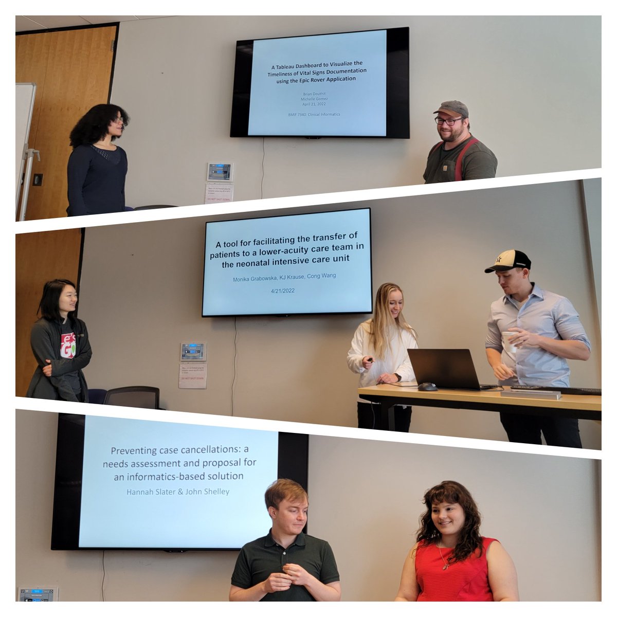 Allison B. McCoy, PhD, ACHIP, FACMI, FAMIA (@allisonbmccoy) on Twitter photo This morning our @vumcdbmi @VUMC_VCLIC Clinical Informatics students all presented their final projects! The students did an amazing job working with <a href="/VUMChealth/">Vanderbilt Health</a> clinicians to design informatics solutions to real problems! This morning our @vumcdbmi @VUMC_VCLIC Clinical Informatics students all presented their final projects! The students did an amazing job working with <a href="/VUMChealth/">Vanderbilt Health</a> clinicians to design informatics solutions to real problems!