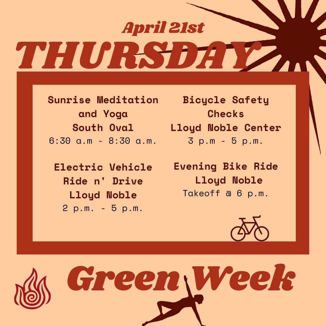sunrise yoga was peaceful and amazing BUT we’ve got a jam packed day today!! come out to Lloyd Noble to check out electric cars (and scooters!!) and join us for a bike ride later #DEED2022