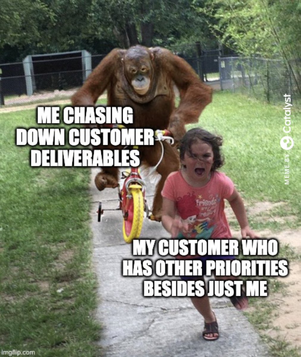 Here's where that famous #CustomerSuccess empathy comes in 💜 Sometimes it can be frustrating when customers make promises and then don't deliver on time, but it's important to remember that they have a million priorities besides you, and that everyone is just doing their best.