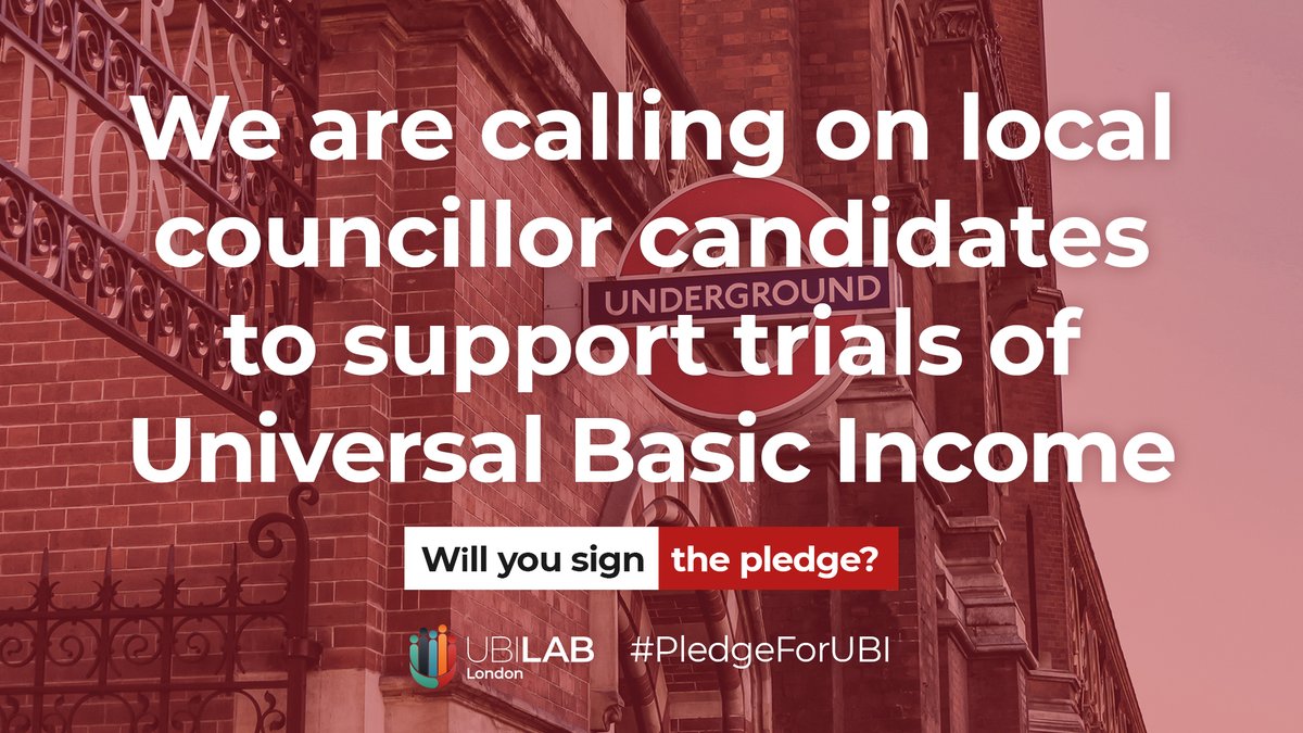 UBILabLondon's tweet image. London needs more than our outdated welfare system to recover from the pandemic and the cost of living crisis. 

🗳️Ahead of May's elections, we're asking candidates to #PledgeForUBI trials in London. 

✍️The pledge ubilabnetwork.org/ubi-lab-london  

📢Public call actionnetwork.org/petitions/supp…