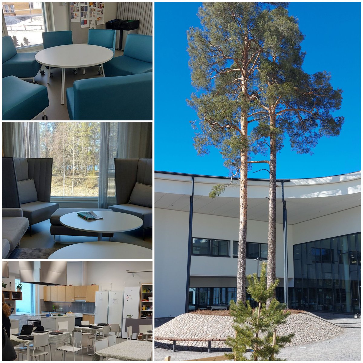 Ekskursiolla <a href="/Imatrankaupunki/">Imatran kaupunki</a> upealla Kosken koululla. Ylänurkassa kässäluokan viihtyisä  neulomisnurkkaus, keskellä opehuoneen näkymät Vuokselle ja alinna köksäluokka, jonka ope ei muuttaisi luokassa mitään 👌😊 Kiitos <a href="/rovio_minna/">Minna Rovio</a> ja reksit esittelystä ☕🍰