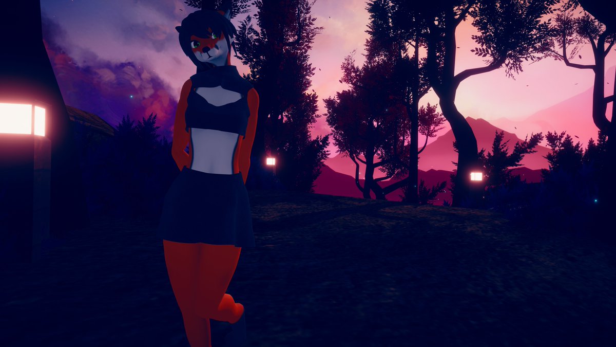 AmbiguousVR's tweet photo. Here's a preview of a little something I've been working on from scratch... Just couldn't pass up the chance on taking some photos with the lighting in these lovely worlds and I'm feeling confident enough to show the progress made so far. :3 https://t.co/BD01suOuGR