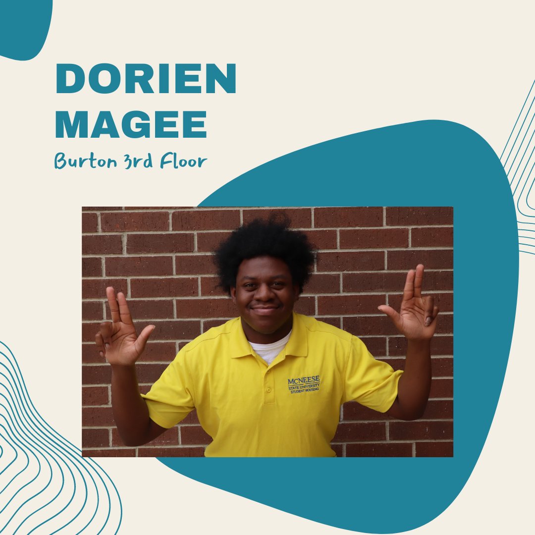 McNeeseResLife's tweet photo. ✨RA spotlight: Dorien Magee✨
Dorien is a Computer Engineering major from New Orleans. He became an RA for the experience, to meet new people, and the perks such as Free Housing. Dorien has been our most enthusiastic RA! We appreciate you, Dorien! 💫 https://t.co/Kp8SbeMvQj
