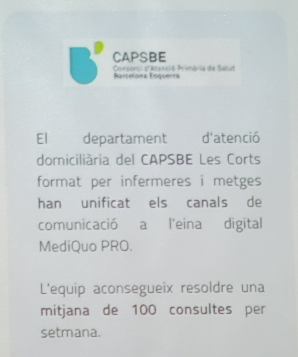 crisborruell's tweet photo. El @CAPSBEsq un Exemple de com la #TeleInfermeria ha donat un pas endavant en la atenció al pacient.
La edat mitjana es d'uns 70 anys així que la edat no sempre es una #bretxadigital
#T2DIJornada22 @COIBarcelona
@MediQuoApp https://t.co/DehejU5Wio