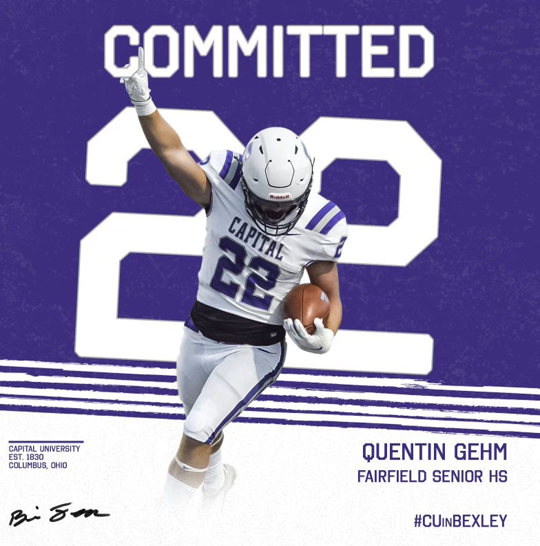 GehmQuentin's tweet photo. I am blessed to announce that I will be furthering my academic and athletic career at Capital University! Can’t wait to get to work! @CoachJBlack1 https://t.co/GlaqCDo4MH