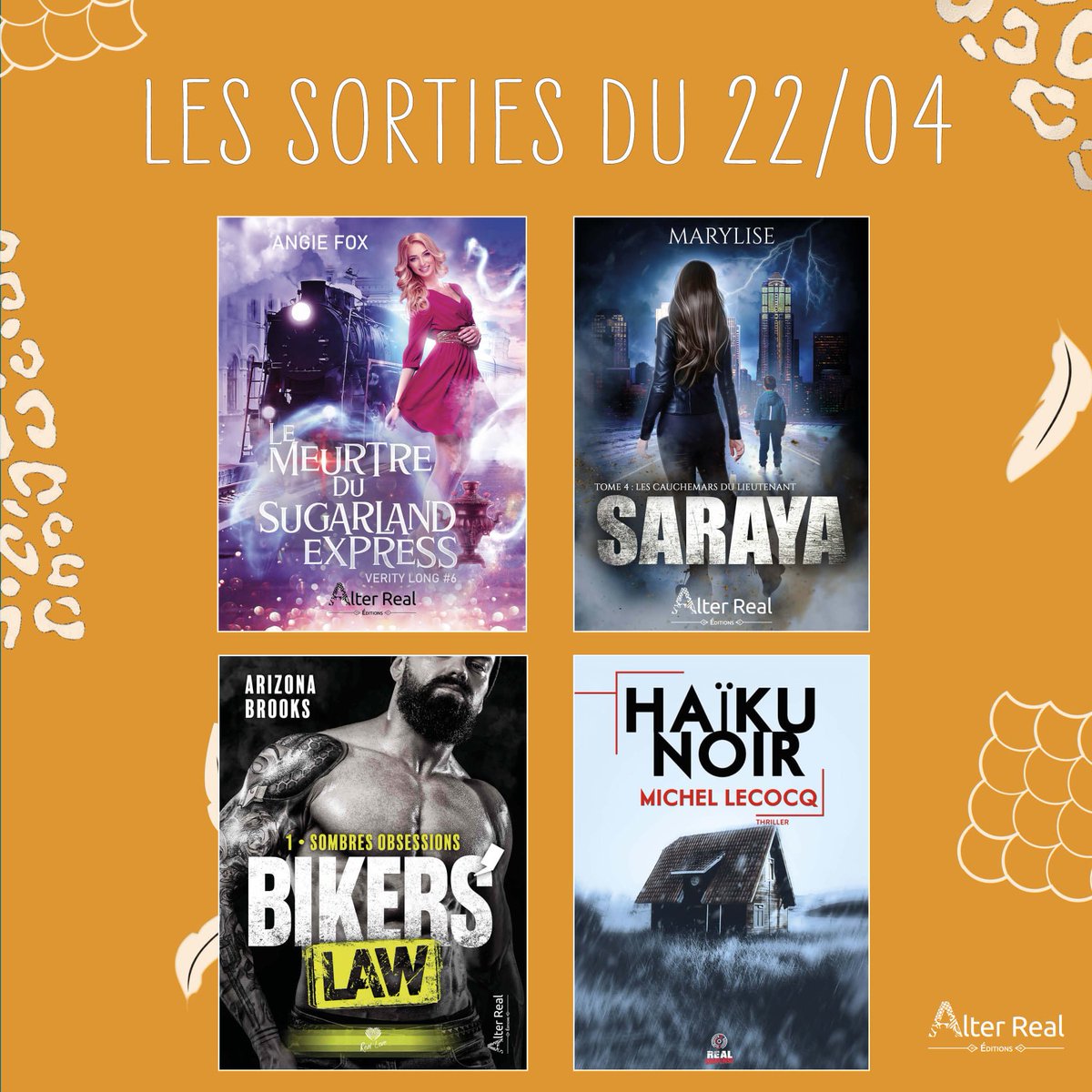 [sorties J-1]
Ce vendredi, de nouvelles sorties Alter Real vous attendent ! 📚🤩
#romance #urbanfantasy #cozymysteryparanormal #thriller #nouveautés #nouvellelecture #booklover #bookaddict #ebook #lecturedumoment #lectureaddict #livraddict #alterreal
