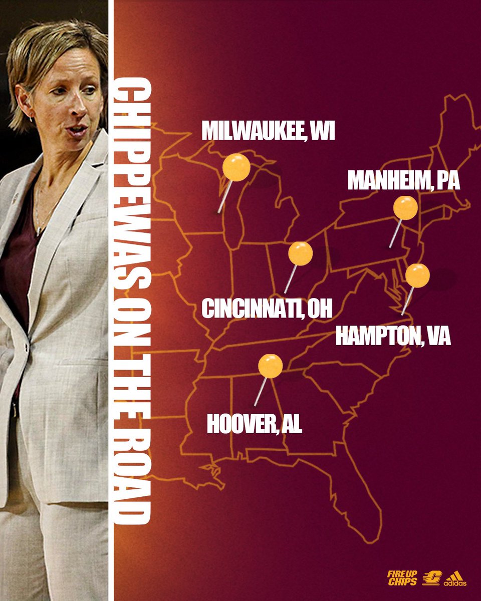 CMUWBBall's tweet photo. We are excited to be back on the road looking for future Chippewas this weekend!  #FireUpChips https://t.co/xn0QL5hebM