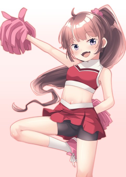 チア衣装に身を包んだ健全な女の子のイラストです 