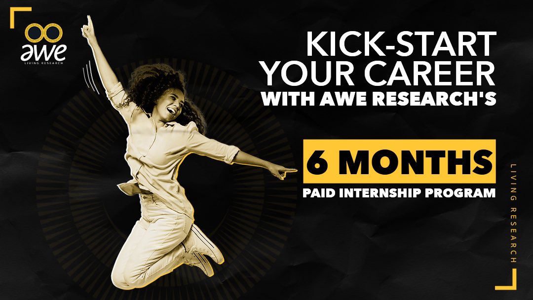 AweResearch's tweet photo. Are you passionate about research?
Join our 6 months paid internship program where you’ll gain real business experience, make lasting connections and kick-start your career! https://t.co/GPmhArS8pn