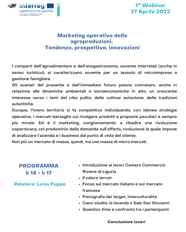 CCIAARIVLIG's tweet photo. prossimi educational #INAGRO
27 aprile Marketing produzioni tipiche e agroalimentare: prospettive tendenze innovazione  Focus mercato IT e FR 🎤 
@luisapuppo
28 aprile Produzioni agroalimentari e turismo enogastronomico 🎤 UMBERTO CURTI 
#cciaarivlig
↘️ https://t.co/XuWEDJscX8 https://t.co/Bop0q1IUja