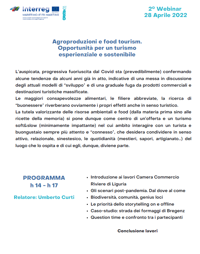 CCIAARIVLIG's tweet photo. prossimi educational #INAGRO
27 aprile Marketing produzioni tipiche e agroalimentare: prospettive tendenze innovazione  Focus mercato IT e FR 🎤 
@luisapuppo
28 aprile Produzioni agroalimentari e turismo enogastronomico 🎤 UMBERTO CURTI 
#cciaarivlig
↘️ https://t.co/XuWEDJscX8 https://t.co/Bop0q1IUja