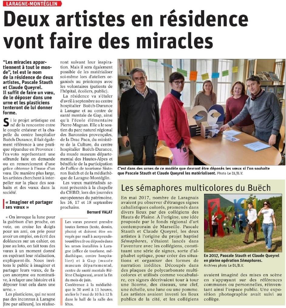 👩‍🎨Le CHBD s'inscrit dans une nouvelle action culturelle en partenariat avec la DRAC PACA, le Parc des Baronnies provençales, le Musée Départemental des Hautes-Alpes et Sisteron Buëch Tourisme.