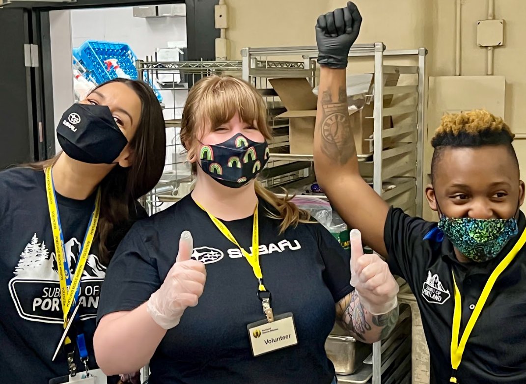 subaruofpdx's tweet photo. Together, we can make a difference. Our wonderful employees love to volunteer at @pdxmission. Portland Rescue Mission has been providing safe shelter, meals, and supportive programs to men, women, and children struggling with hunger, homelessness, and addiction. 
#pdx #subarulove https://t.co/9gE9FNOkkK