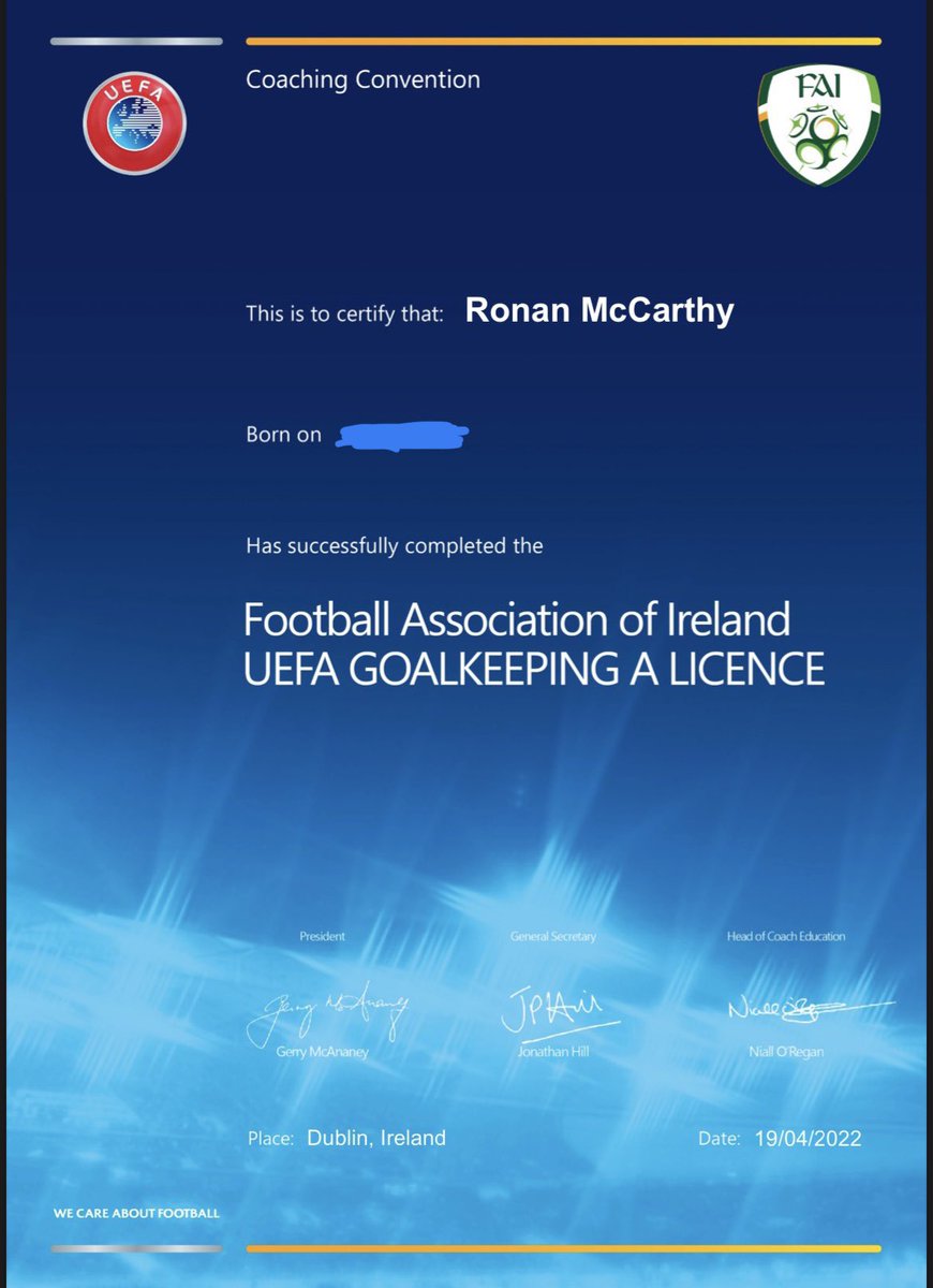 Ronan Mc Carthy (@rklmccarthy) on Twitter photo Delighted to have completed my UEFA GK A License with the @FAICoachEd, big thanks to <a href="/richie_fitz1/">Richard Fitzgibbon</a> <a href="/Keepingskills/">Goalkeeping Skills</a> <a href="/pmlegend57/">Paul Martyn</a> <a href="/NiallORegan29/">Niall O Regan</a> Delighted to have completed my UEFA GK A License with the @FAICoachEd, big thanks to <a href="/richie_fitz1/">Richard Fitzgibbon</a> <a href="/Keepingskills/">Goalkeeping Skills</a> <a href="/pmlegend57/">Paul Martyn</a> <a href="/NiallORegan29/">Niall O Regan</a>