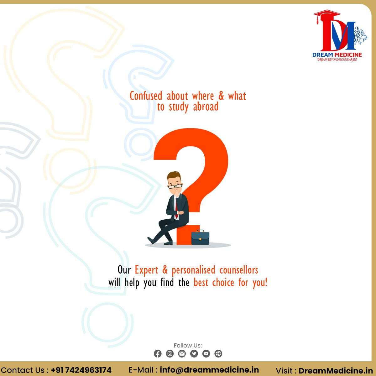 _Dream_Medicine's tweet photo. Confused where and what course to study?

We are here for you, get personalized counseling from experts.

#StudyInCanada #StudyInUk #StudyInUSA #StudyAbroad #LetsBecomeProfessional #EarnInUSD #DreamComeTrue #DreamMedicine https://t.co/VHEy3G1E4g