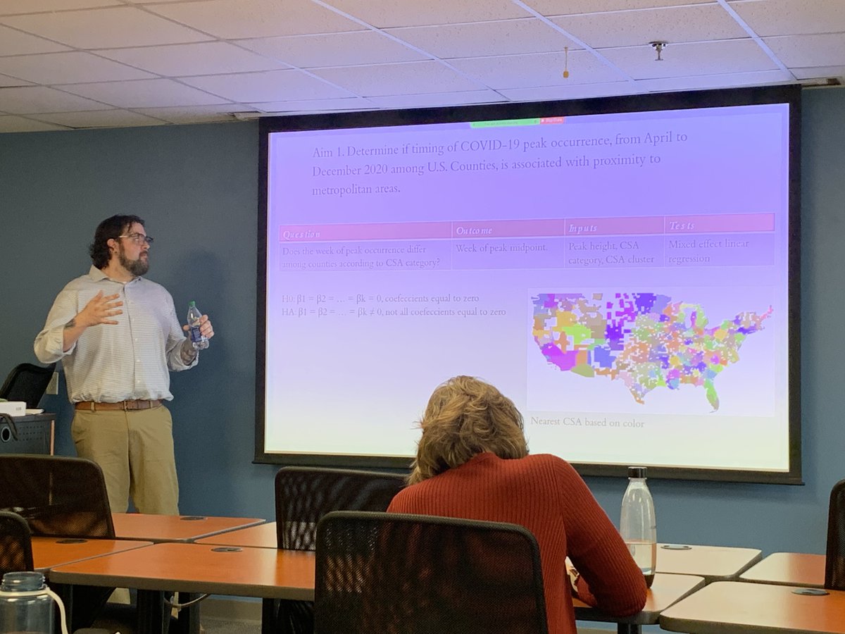 Congratulations to Stephen Scroggins, M.Sc., Ph.D. for successfully defending his dissertation titled "describing COVID-19 spatial dispersion patterns using novel peak analysis and geographic mobility."  

#OneSLU #publichealth #covid #PhD