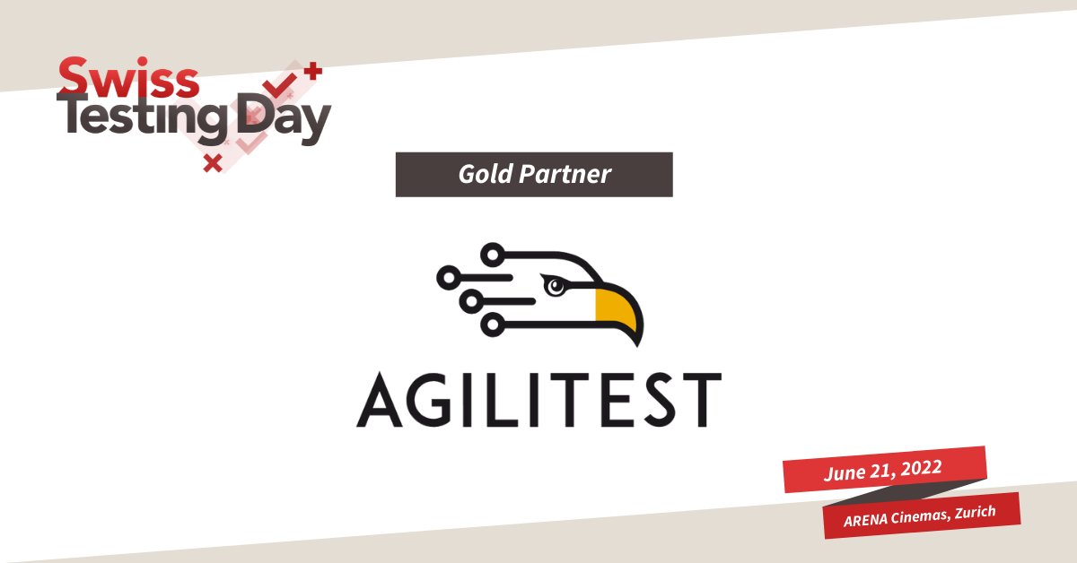 We are excited to announce Agilitest as a Gold Partner for this year's Swiss Testing Day.
Meet them on June 21 at Arena Cinemas in Zurich. Find out more about our partners: bit.ly/3xEfvFf

#SwissTestingDay22