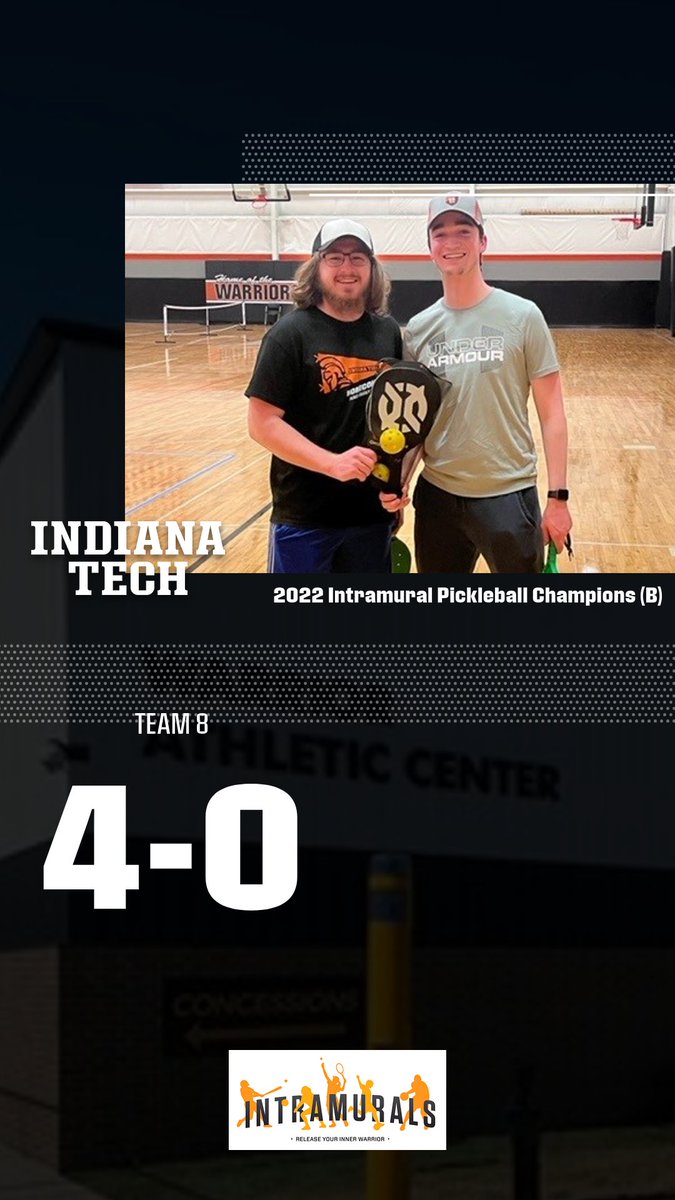 IndianaTech_Int's tweet image. Congrats to our 2022 B League Pickleball Champions!