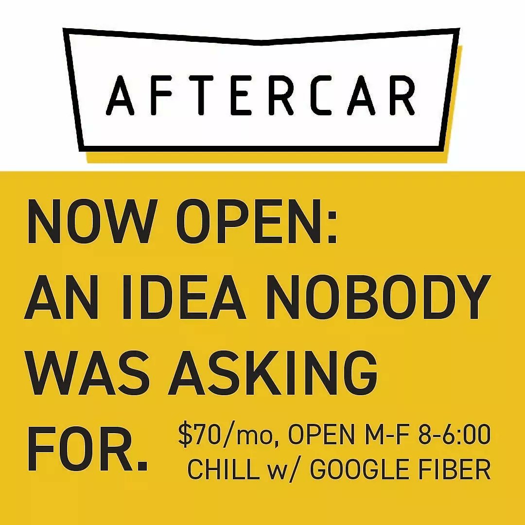 NOW OPEN: another idea nobody was asking for. Check out <a href="/aftercarbar/">Aftercar</a> for shared workspace, social, events. Member signup just posted at aftercarbar.com cc: <a href="/generatoratl/">Generator</a>