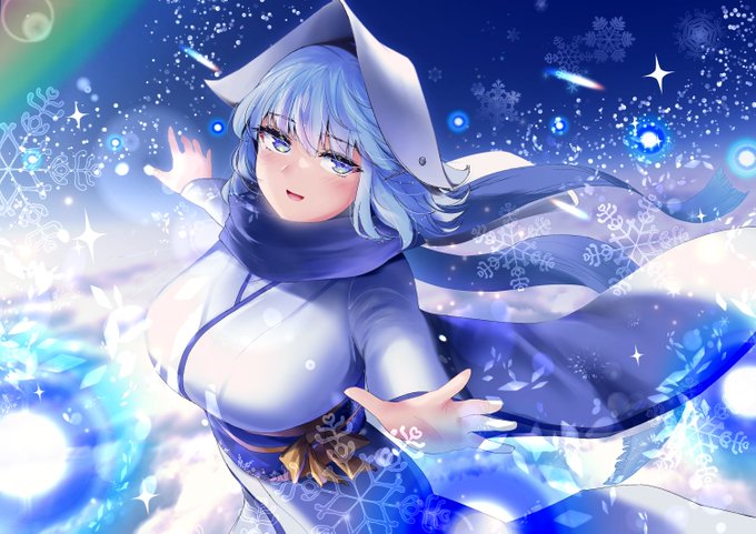 skeb レティ/東方 雪女風衣装(幻想人形演舞) SSR風にしてみました( °ω° ) 