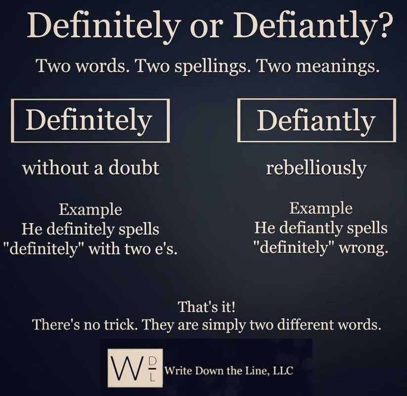 GiveGoodWriting's tweet image. How many times have you seen (or gotten) this one confused?🤔
#grammartips #writinghelp #definitelyhelpful ✅