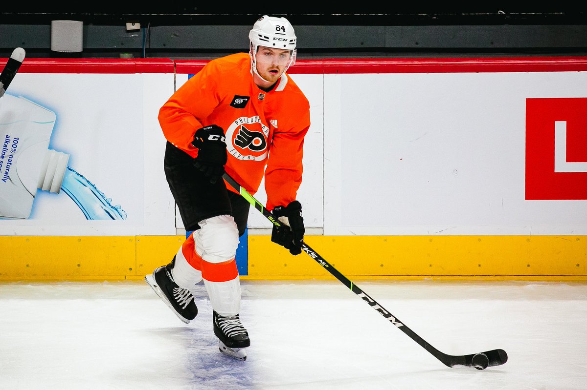 NHLFlyers's tweet photo. Welcome to the NHL, @HogbergLinus! 

#PHIvsMTL | #BringItToBroad https://t.co/534N9FtXIQ