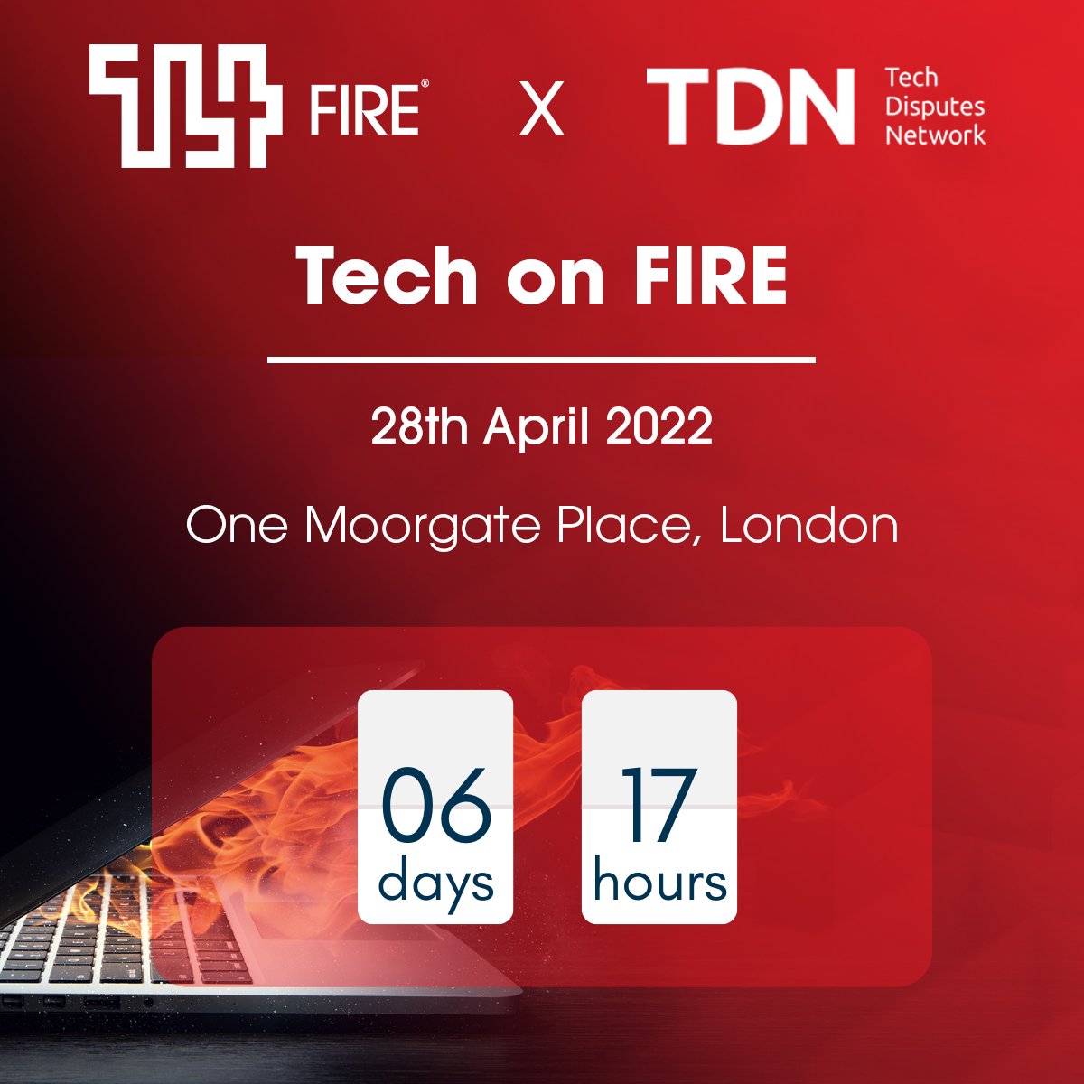 TL4Fire's tweet image. 1 week to go until our &apos;Tech on FIRE&apos; conference 🔥 

This is your last chance to join us at One Moorgate Place next week - hubs.la/Q018zY7f0

#TechonFIRE #AssetRecovery #TDN #TL4FIRE