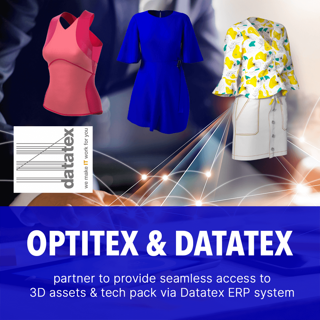 Optitex partners with Datatex to provide seamless access to 3D assets & Tech Pack via the Datatex ERP system. Read the full press release: bit.ly/3ENlIAx