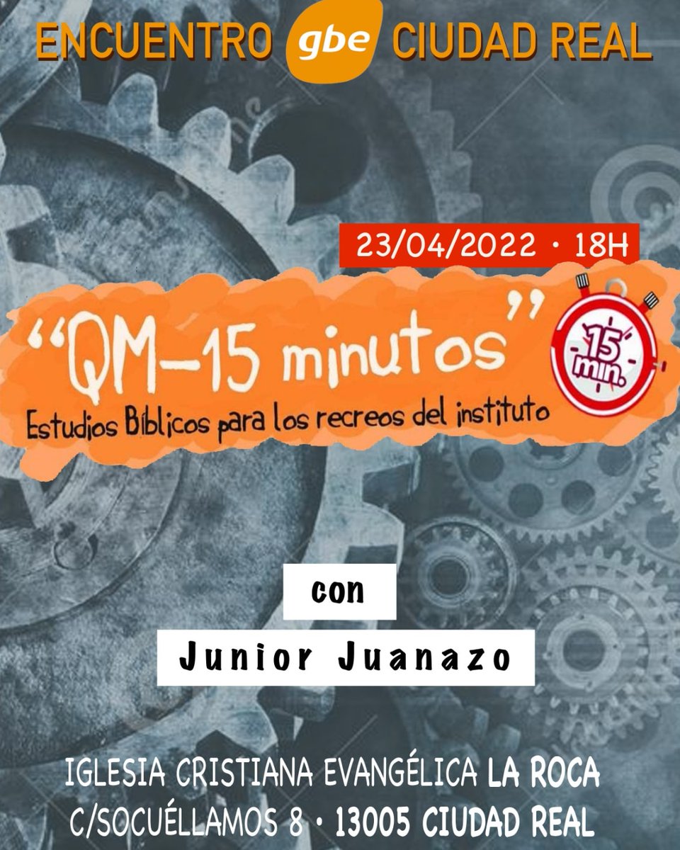 gbeesp's tweet image. ¡Encuentro de GBE en Ciudad Real este sábado!
¿Te imaginas un grupo de discípulos de Jesús en cada instituto de Ciudad Real?