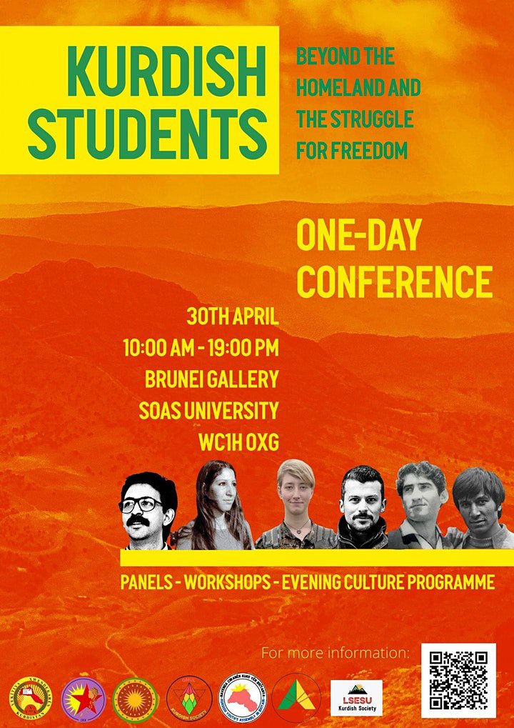 KurdishStudents's tweet photo. 🚩As the Turkish state starts a fresh invasion &amp; further occupies Kurdistan, We are organising! 

☀️'Kurdish Students Beyond the Homeland &amp; the Struggle for Freedom' is happening at @SOAS on 30 April, from 10.00am.

Join us!

Register here ⬇️
https://t.co/mxzJyw02Ex https://t.co/0JgWvPk9QN
