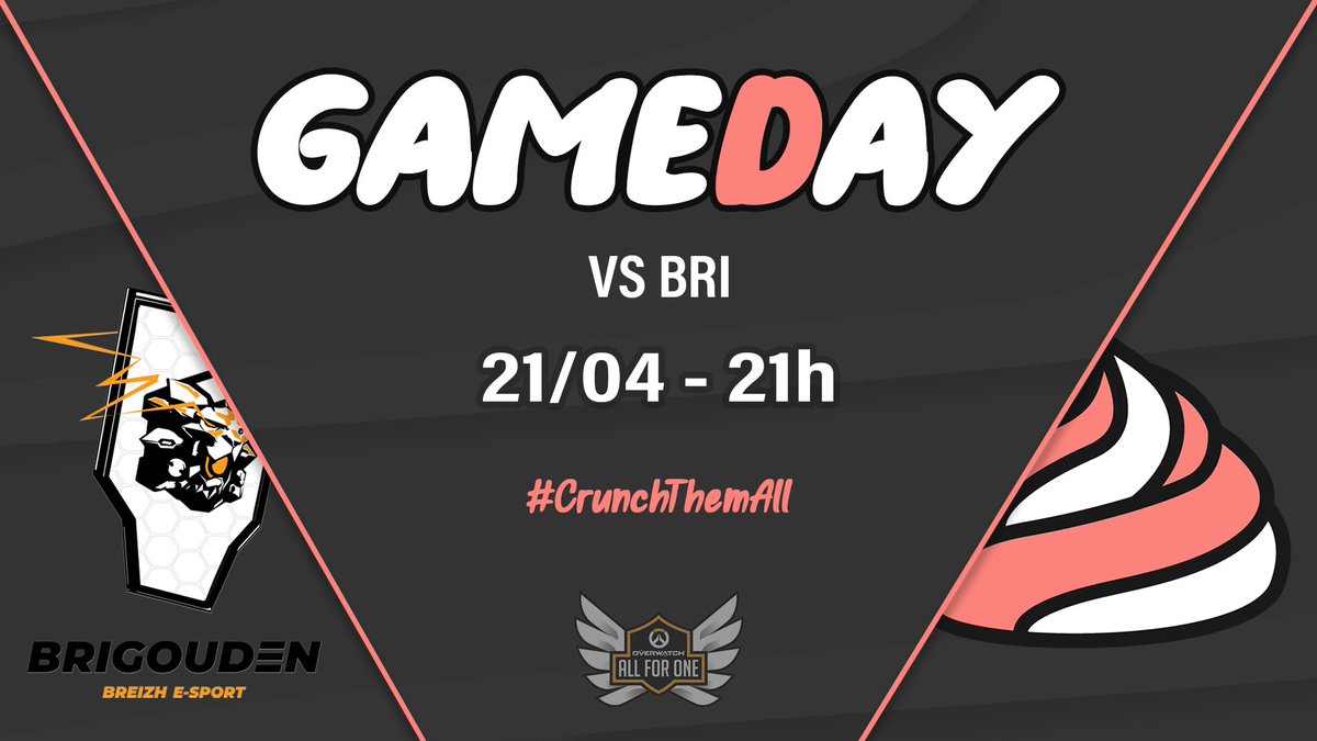 🤜 GAMEDAY 🤛

▶️ VS <a href="/brigouden_ow/">Brigouden</a> ce soir à 21h !
🎙️ Pas de cast mais on vous tient au courant pour des potentiels streams 👀

C'est notre dernier match du stage 3 alors on va tout donner 🙌💪

#CrunchThemAll 🧁