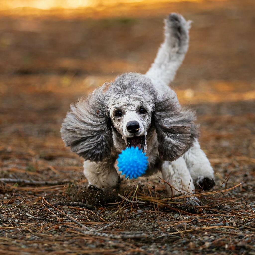 TabbyCatPhoto's tweet photo. Peak of action! Cru chased this ball sooooo many times! #houndvision https://t.co/Va0eGFh1OG