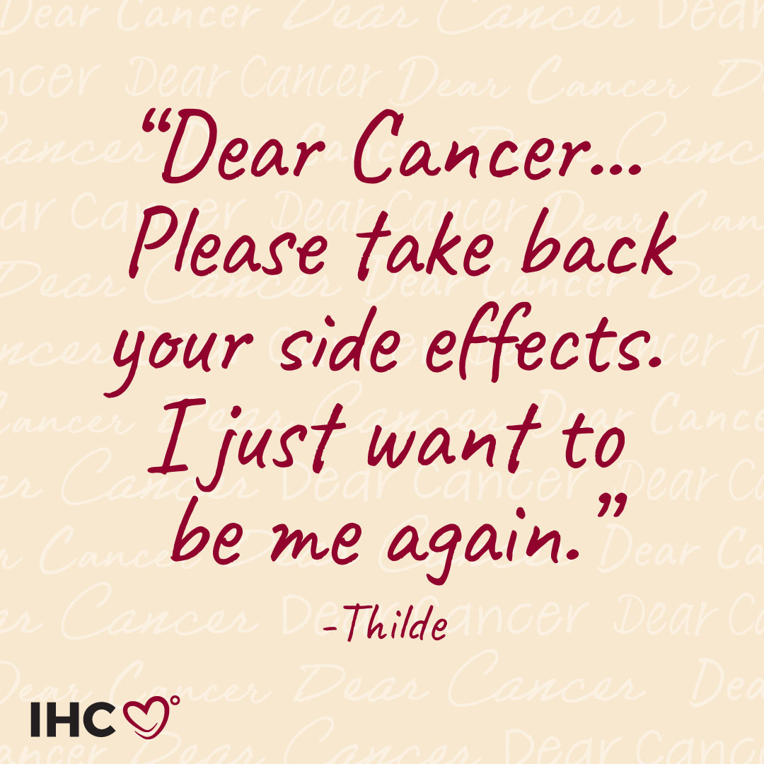 "Dear Cancer, please take back all the permanent side effects... I'd really like to just be the old me again." Thilde

How did your new normal after cancer surprise you? 
 
#DearCancer #NewNormal #TheNewNormal #LifeBeyondCancer #5Words2Cancer